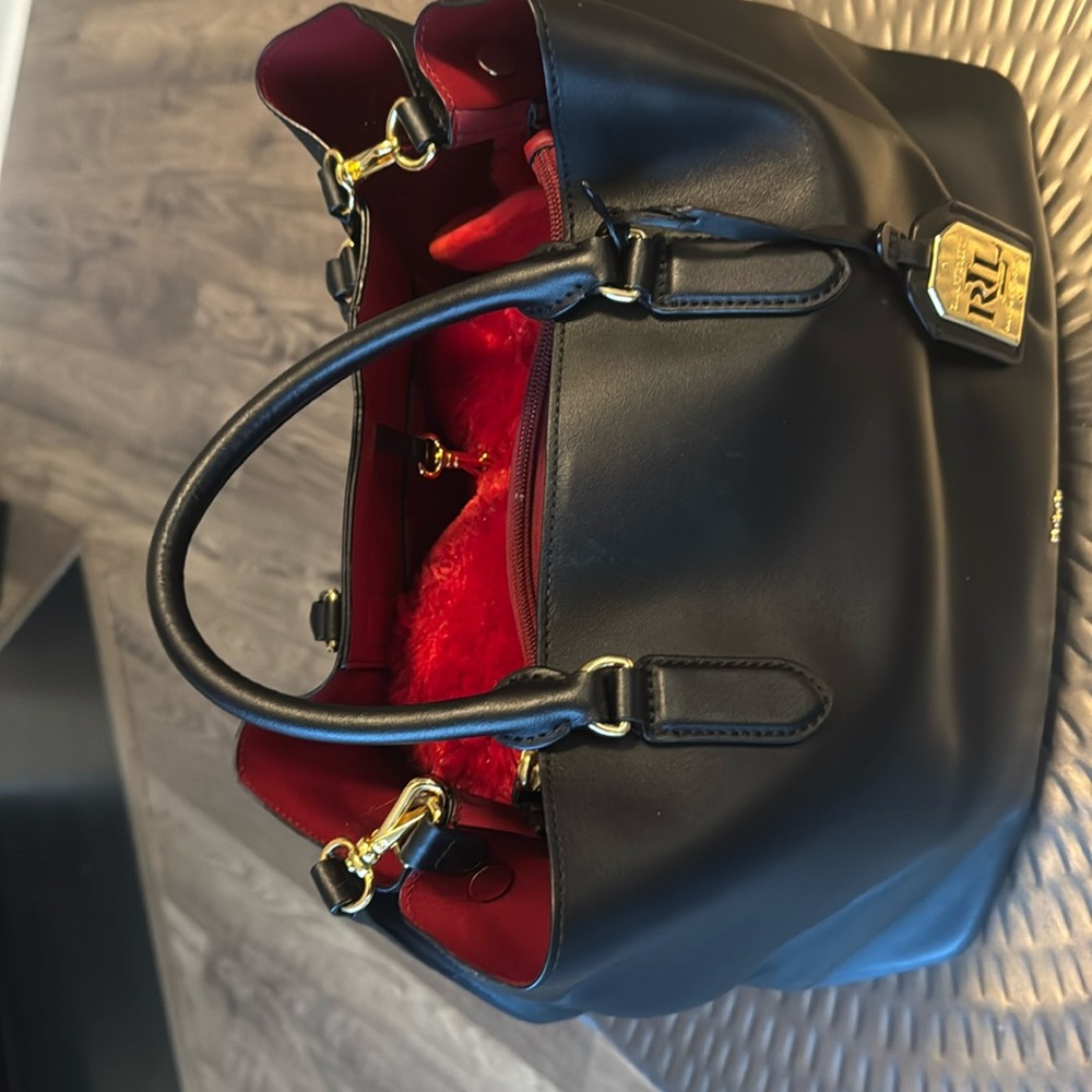 Polo by Ralph Lauren Black and Red Shoulder Bag